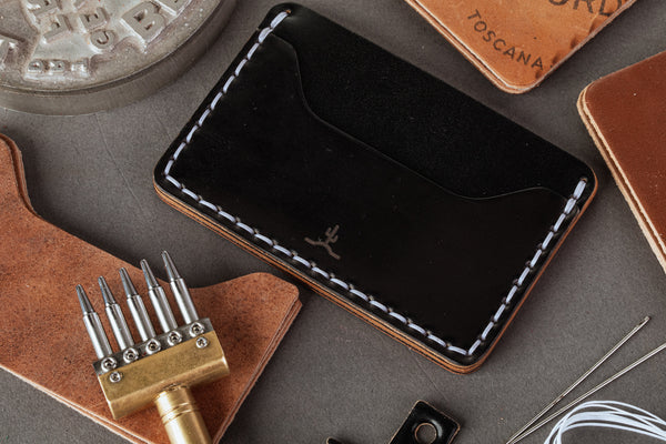 Slim Wallet // Black Cordovan - Bexar Goods - Bexar Goods Co.